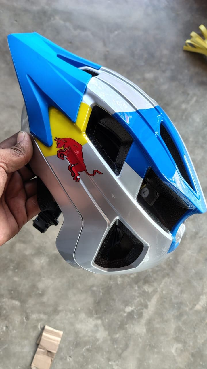 Blue Silver Helmet