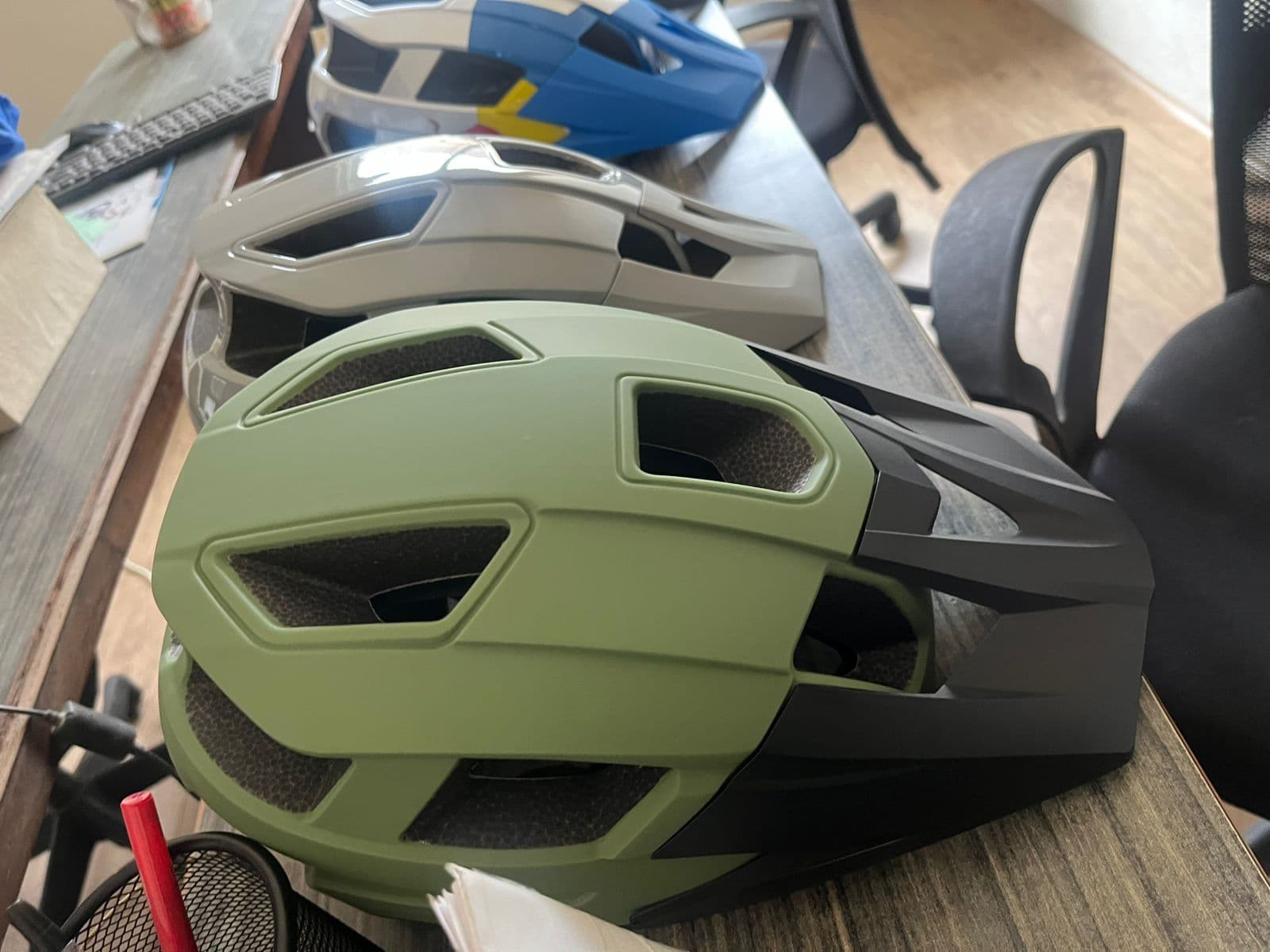 Olive Gray Helmet